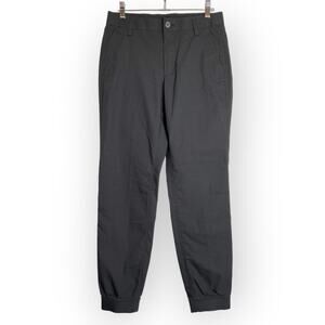 Kit And Ace Jogger SIZE 30 x 29 Black LIghtweight Vented Gold Button Cuffed Hem